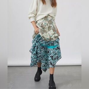 Anthropologie RAGA Floral Patchwork Maxi Skirt Size M